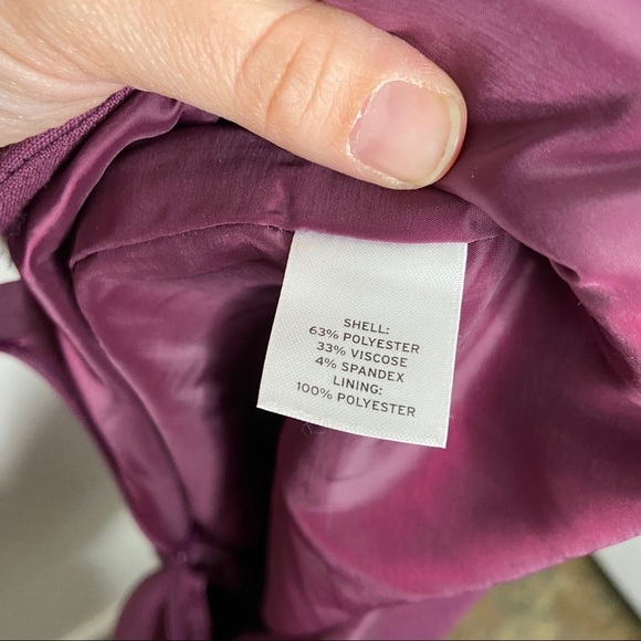 Halogen Black & Plum Purple Colorblock Career Pencil Straight Skirt - Picture 7 of 8